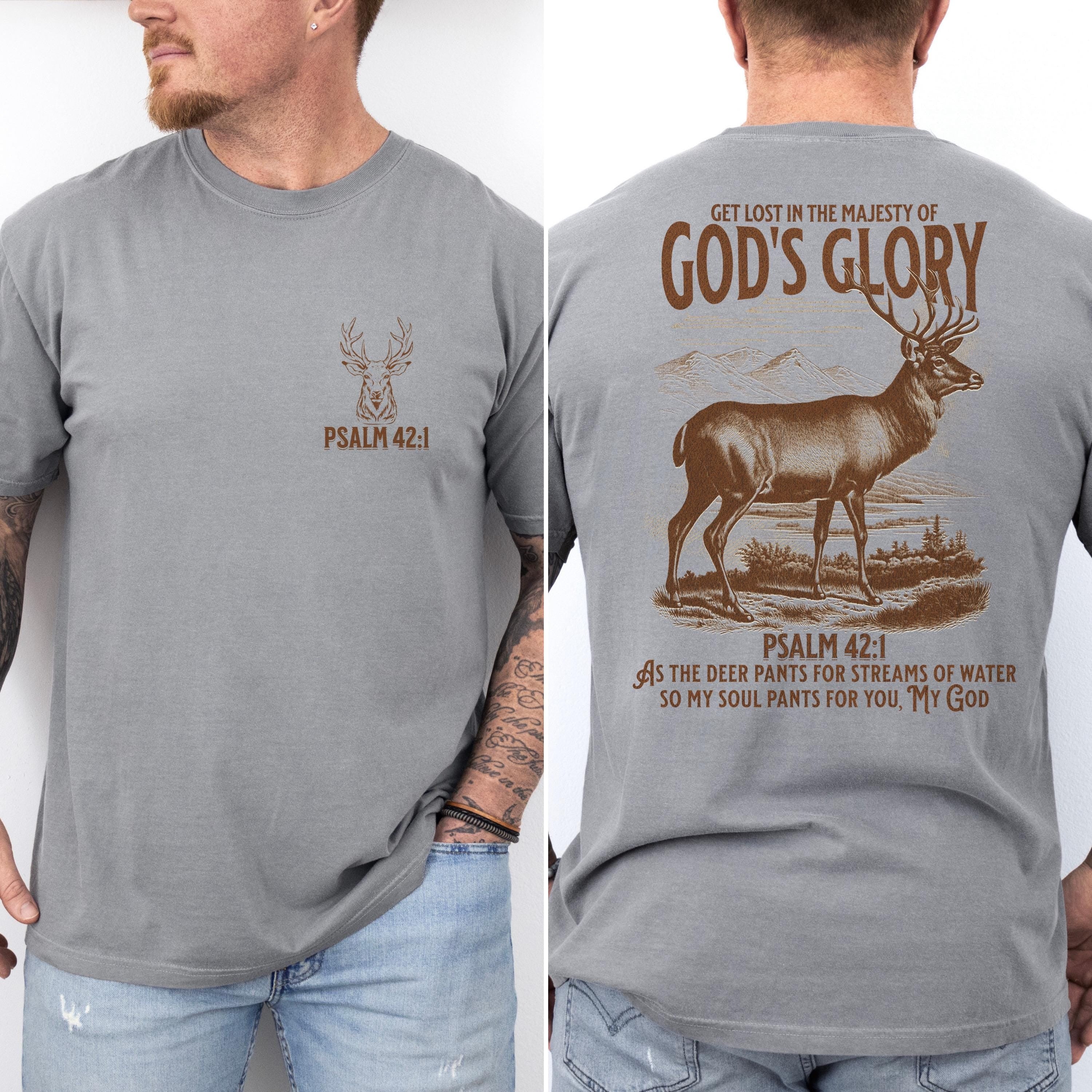Mens Christian Shirts Bible Verse Shirt Comfort Colors® Hunting Gifts Religious Gifts for Men Father's Day Gift Jesus Shirt Baptism Gift